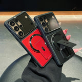 Matte Protector Stand Magnetic Case for Samsung