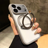 Clear Magnetic Stand Holder Armor Case For iPhone