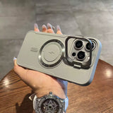 Magnetic lens ring holder,frosted shockproof case for iPhone