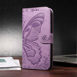 Leather Printed Butterfly Wallet Flip Case For iPhone