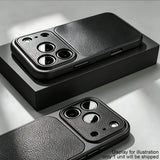 Burgundy Faux Leather Matte Shockproof  Case For iPhone