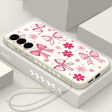 Bowknot Print Soft TPU Lanyard Case For Samsung