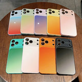 Gradient Glitter Tempered Glass Camera Protection Case For iPhone