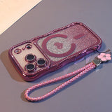 Rhinestone Glitter Magnetic Heart Case for iPhone