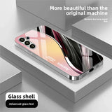 Simple Line Electroplated Glass Case for Samsung