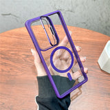 Transparent Magnetic Fold Holder Case For Samsung