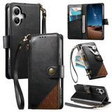 Flip Leather Wrist Strap Card Slots Wallet Case for IPhone