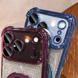 Glitter Plating Magnetic Stand Holder Case For iPhone