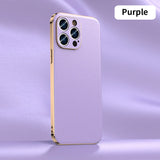 Luxury Plating Genuine Cowhide Leather Case for iPhone
