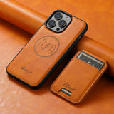 Magnetic Card Slot Leather Wallet Cases For iPhone