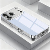 Silver Metallic Paint Electroplated Glass Case for iPhone