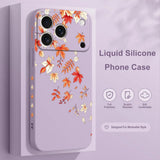 Liquid Silicone Clear Autumn Phone Case For iPhone