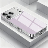 Silver Metallic Paint Electroplated Glass Case for iPhone