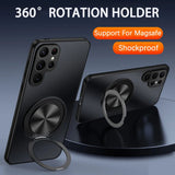 Magnetic Stand Ring Holder Lens Frosted Case for Samsung