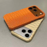 Luxury Glossy Crocodile Leather Texture Frameless Case For iPhone
