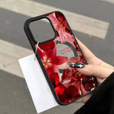 Red Lily Flower Magnetic Case for iPhone