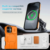 Lens Protection Shockproof Foldable Magnetic Stand Case For iPhone