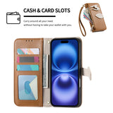 Wrist Strap Zipper Wallet Case for IPhone