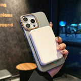 Magsafe Magnetic Stand Metallic Color Stripe Case For iPhone