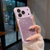 Leopard Glitter Colorful Large Window Case for iPhone