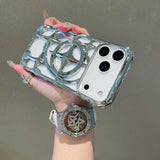 Magnetic Solid Color Plating Hollow Case For iPhone