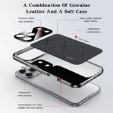 Frame Leather Shockproof Bumper Plating Case For iPhone