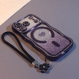 Rhinestone Glitter Magnetic Heart Case for iPhone