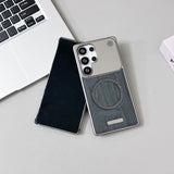 Wood Grain Frameless Leather Case For Samsung