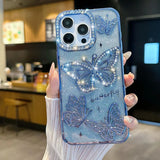 Rhinestone Butterfly Glitter Case For iPhone