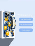 Fruit Lemon Colorful Star Flower Art Wrist Strap Case For iPhone