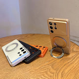 CD-Pattern MagSafe Magnetic Stand Hard Case For Samsung