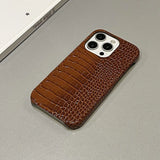 Luxury Glossy Crocodile Leather Texture Frameless Case For iPhone