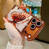 Plating Glitter Butterfly Rhinestone Diamond Case For iPhone