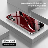 Simple Line Electroplated Glass Case for Samsung