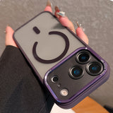 Metal Camera Bumper Magnetic Clear Case For iPhone