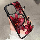 Red Lily Flower Magnetic Case for iPhone