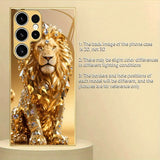 Luxury Diamond Gold Lion Case for Samsung