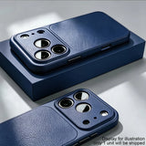Burgundy Faux Leather Matte Shockproof  Case For iPhone