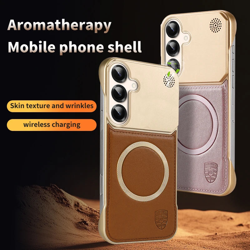Magsafe Magnetic Leather Aromatherapy Case For Samsung