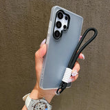 2in1 With Wrist Strap Lanyard Jelly Case For Samsung