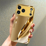 New Electroplated Glass Metal Curve Case for iPhone