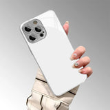 Silver Metallic Paint Electroplated Glass Case for iPhone
