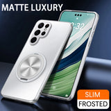 Magnetic Stand Ring Holder Lens Frosted Case for Samsung