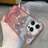 Rhinestone Butterfly Glitter Case For iPhone