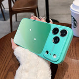 Gradient Glitter Tempered Glass Camera Protection Case For iPhone