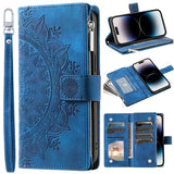 Embossing Leather Flip Wallet Case For Samsung
