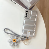 3D Sunflower Wrist Strap Case For Samsung