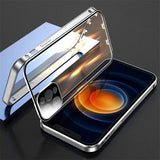 360° Metal Magnetic Double Sided Glass Case For iPhone