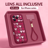 Colorful Heart Printed Strap Case For iPhone