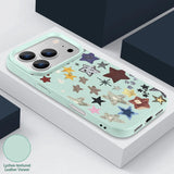 Colorful Stars Print Silicone Case For iPhone